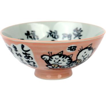 Maneki-Neko Bowl in Lachsrosa