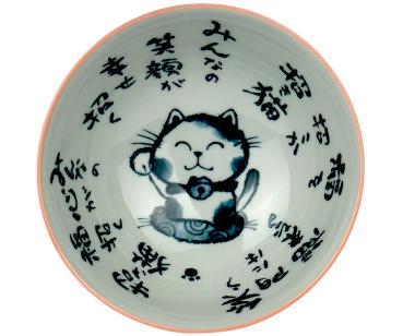 Maneki-Neko Bowl in Lachsrosa