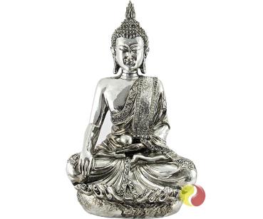 Buddha Figur, sitzend auf Podest