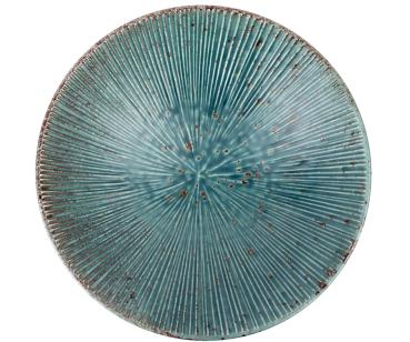 Blaue Japanische Schale mit Strahlenprägung