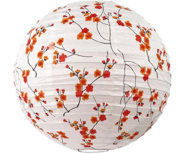 Papierlampion mit Sakura-Motiv