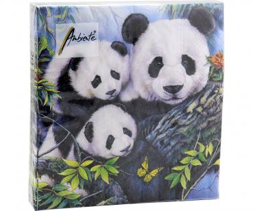 Motiv-Servietten "Panda family"