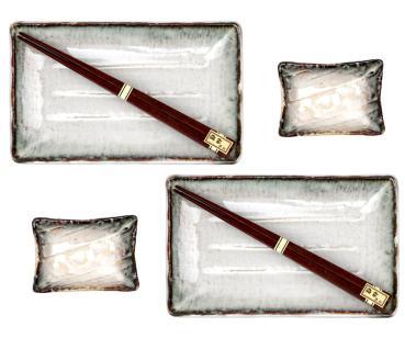 Weiß-graues Sushi-Set