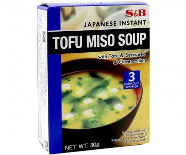 Japanische Instant-Misosuppe mit Tofu