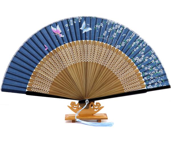 Handfächer japanischer Art, blau