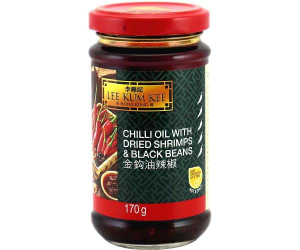 Chiliöl mit getrockneten Krabben und schwarzen Bohnen Chiliöl mit getrockneten Krabben und schwarzen Bohnen