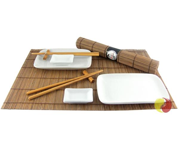 Geschirr Set (10-tlg., weiß / braun)