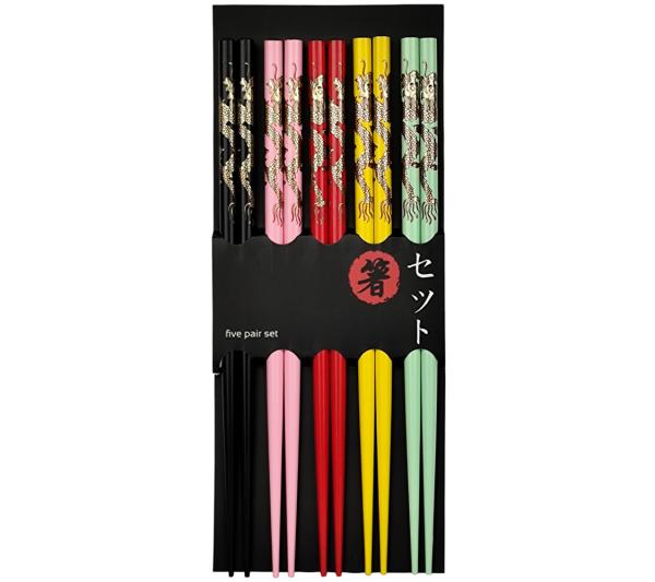 Buntes Essstäbchen-Set 'Drachen'