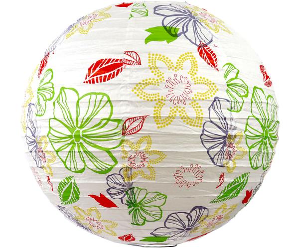 Papierlampion mit bunten Blumen