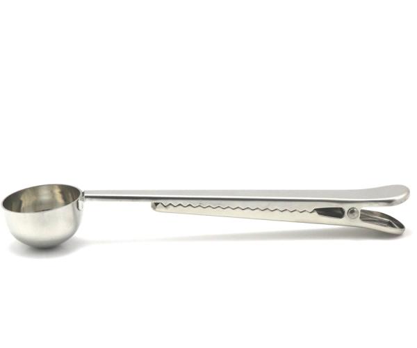 Portionierlöffel mit Verschlussclip Portionierlöffel mit Verschlussclip