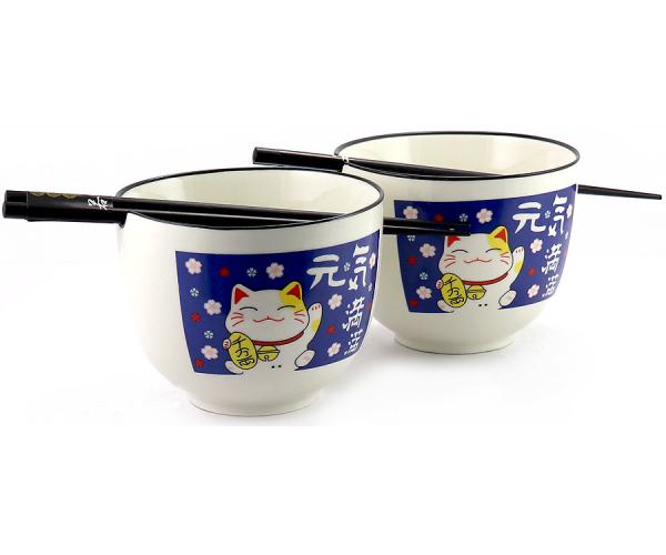 Sobaschüssel-Set (Maneki-Neko)