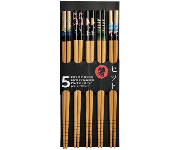 Essstäbchen-Set 'Schwarz-Gold Nippon'